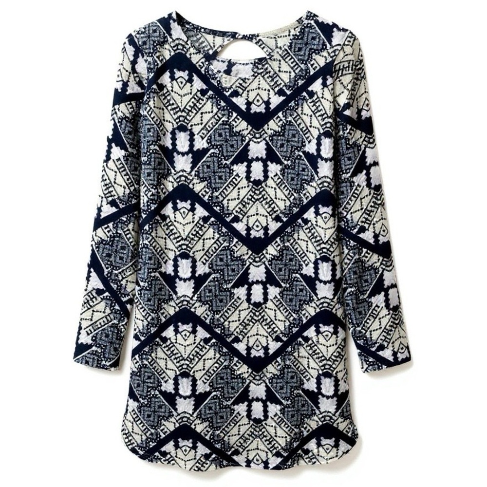 Flynn Skye Black and White Geometric Long Sleeve Top
